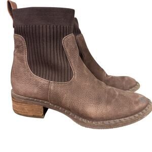 Gentle Souls Kenneth Cole Brown Nubuck Leather Pull On Ankle Boots Chelsea 6.5